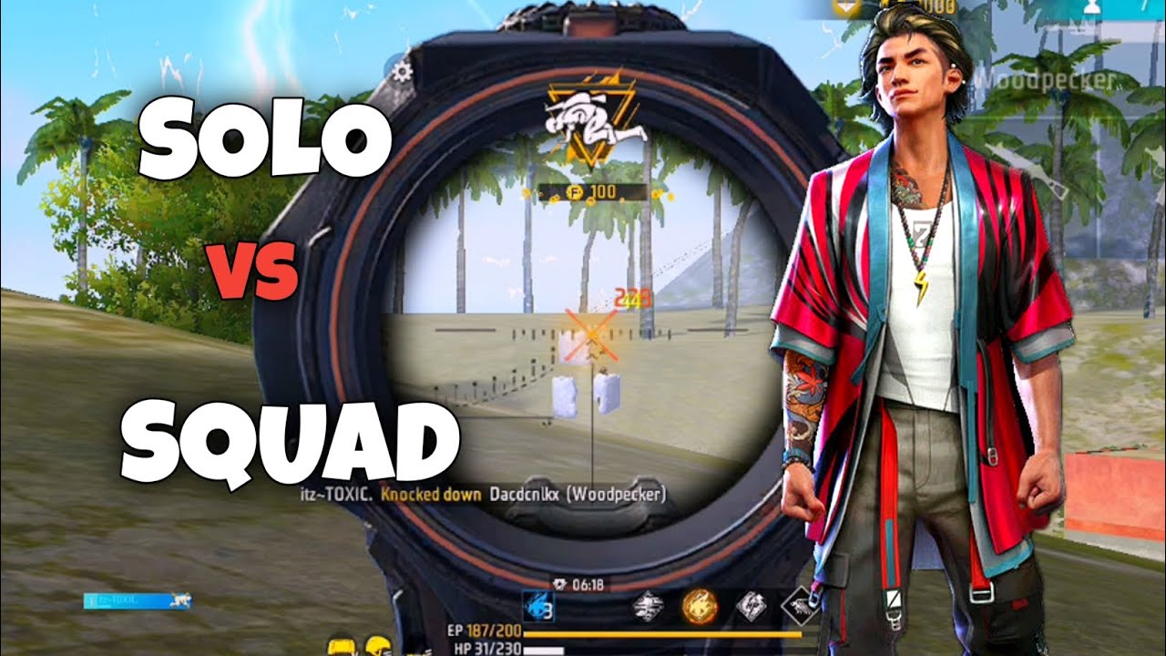 Free fire solo vs squad gameplay 🔥#freefire - YouTube