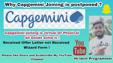 What Capgemini joining is postponed | Capgemini Wizard Form not received |Capgemini joining is delay