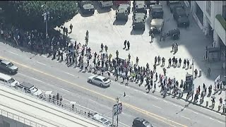 Night 6 of Los Angeles protests against immigration raids