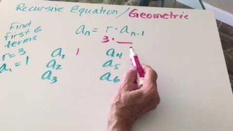 Recursive equation for a geometric sequence