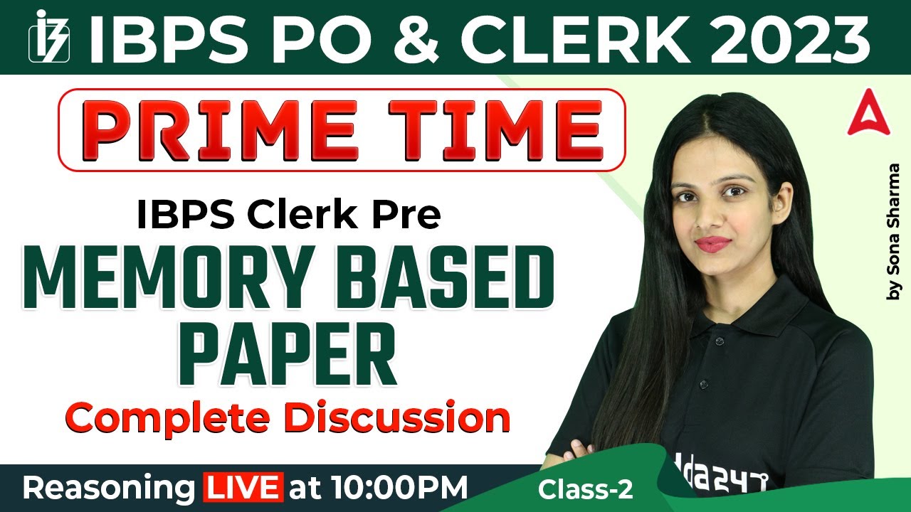 IBPS PO & CLERK 2023 | IBPS CLERK Prelims Memory Based Paper ...