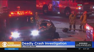 Rollover crash leaves one dead on 110 Freeway near Dodger Stadium