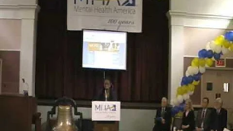 Michelle Sese-Khadid realLives representative speaking at the Mental Health America Centennial Event
