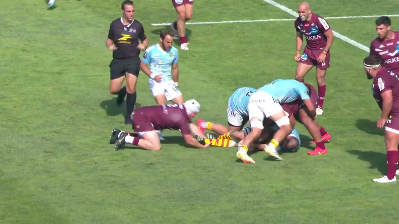 TOP 14 - Essai de Ali CROSSDALE (USAP) - USA Perpignan - Union Bordeaux-Bègles