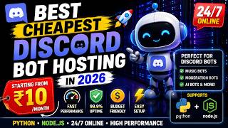 Best Cheapest Discord Bot Hosting in 2026 🚀 | 24/7 Fast Performance &amp; Budget Hosting