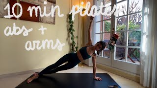 10 MIN flat stomach and lean arms pilates workout // no equipment // toning and lengthening