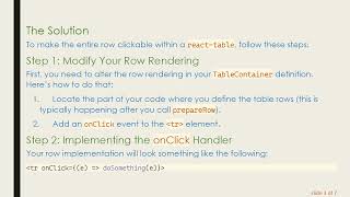 Make the Entire Row Clickable in react-table v7