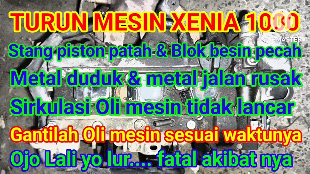 Turun mesin Xenia 1000 stang piston patah bukan karena water hammer