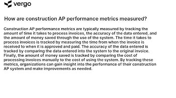 Measuring Construction AP Performance Metrics