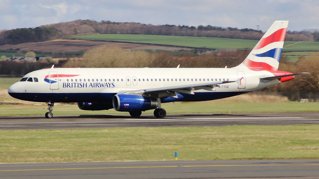 British Airways A320 Circuit Training at Prestwick Airport