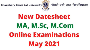 CBLU new datesheet for MA, M.Sc, M.Com online examination #cblu