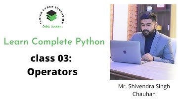 Python operators in Hindi | learn complete python tutorial in Hindi #3
