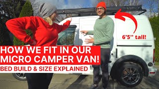 Ford Transit Connect Micro Camper Van Bed Size: Can Tall People Fit? Two People? Slat Bed Build