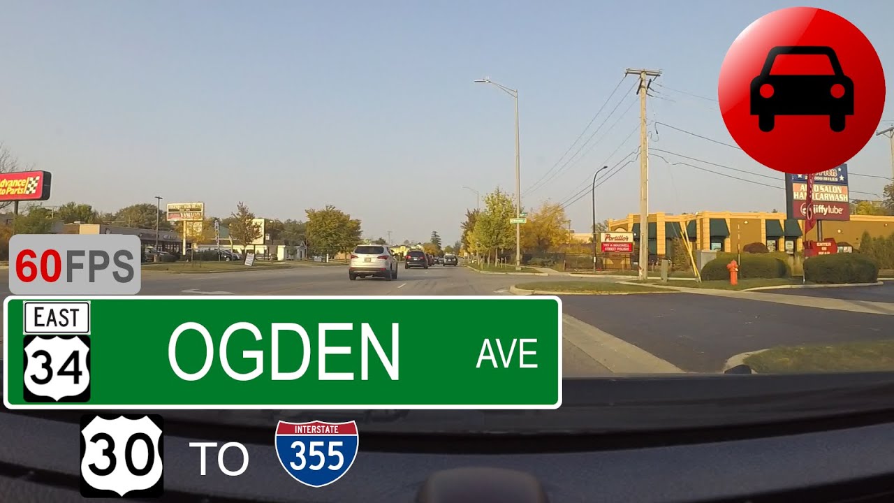 Ogden Ave EB (U.S. Rte 34), U.S. Route 30 (Oswego, IL) to I355 (Lisle, IL) VirtualRoad YouTube