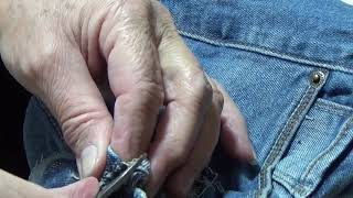 Como retirar o zíper da calça jeans (2 parte) para iniciantes da costura