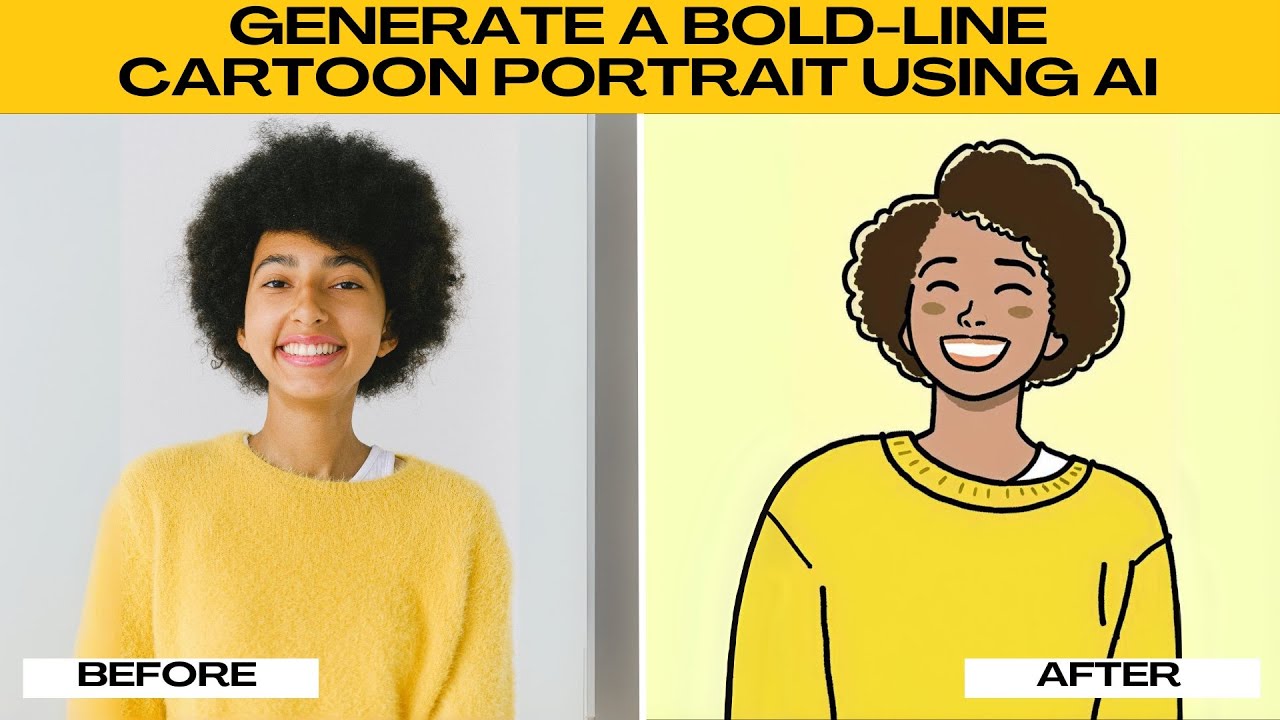 How to Make Yourself a Classic Cartoon Drawing from a Photo Using AI | "Bold-Line" Cartoon Portrait