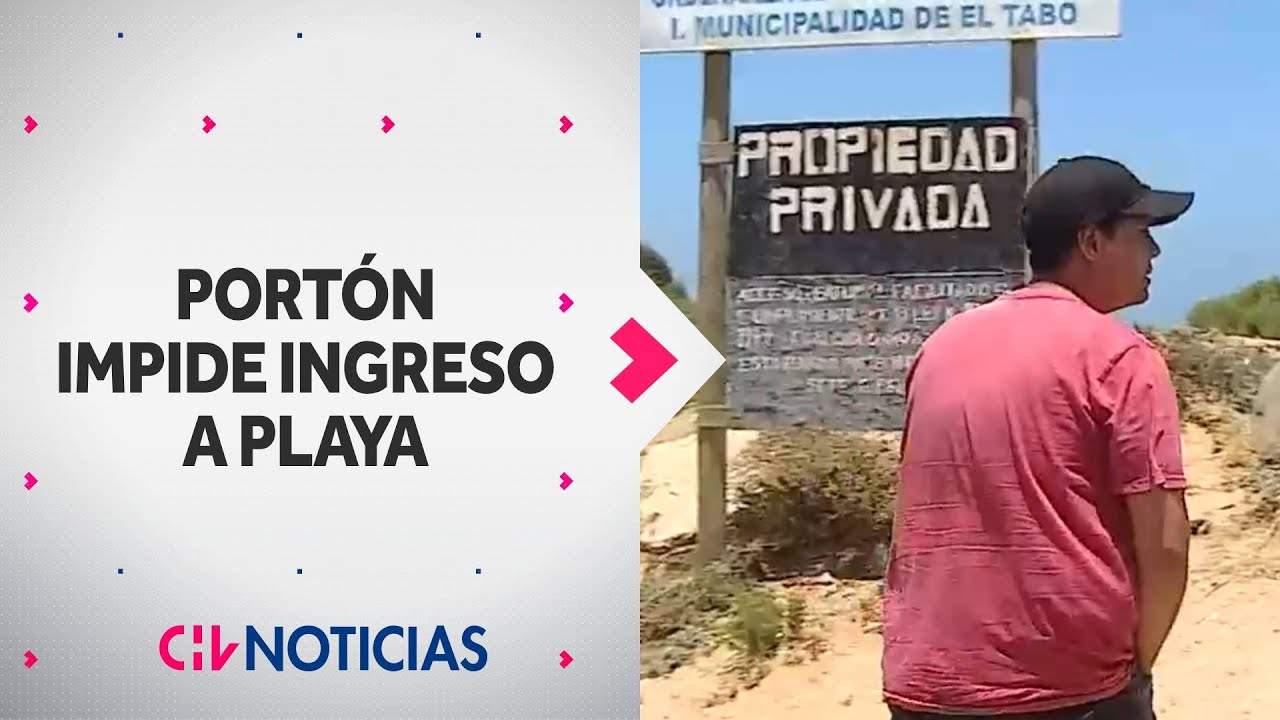 PORTÓN IMPIDE el acceso a playa en LAS CRUCES: Solo se permite ingreso a pie