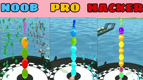 NOOB vs PRO vs HACKER in Stack Rider - All Levels Gameplay, New Game (Android, iOS)