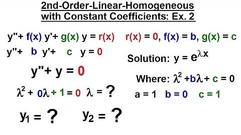 Differential Equation - 2nd Order Linear (7 of 17) Homogeneous with Constant Coefficients Ex. 2