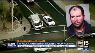 Suspect in U-Haul chase released from hospital