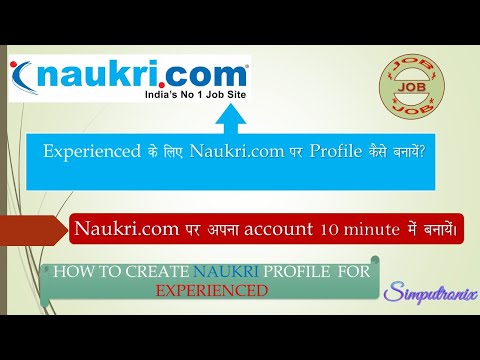 How to Create Naukri.com Account for Experienced