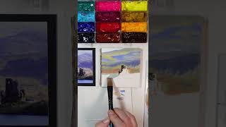 How I paint a Scotland castle with gouache