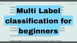 Multi Label classification for beginners