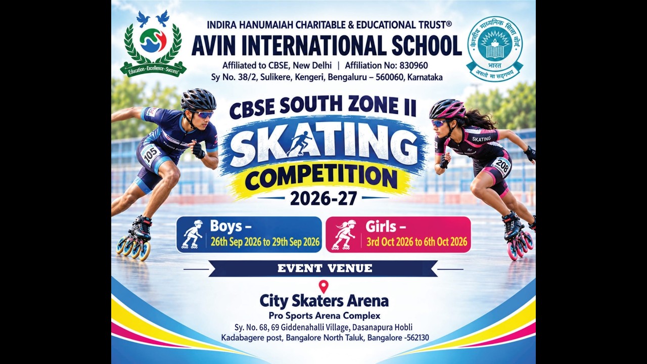AVIN INTERNATIONAL SCHOOL CBSE SOUTH ZONE II SKATING 2026