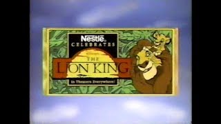 Lion King Nestle Chocolate Bars 90s Commercial (1994)