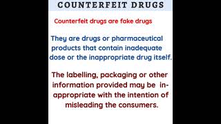 Counterfeit drugs #pharmacology #shorts
