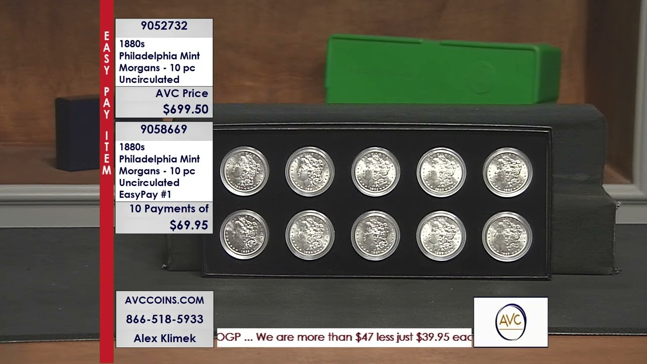 1880s Philadelphia Mint Morgans 10 Piece Uncirculated