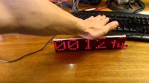 Светодионые матричные часы. LED Matrix Clock 8x32 Ir Remote