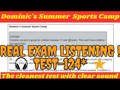 Dominic's Summer Sports Camp Ielts Listening Test With Answers