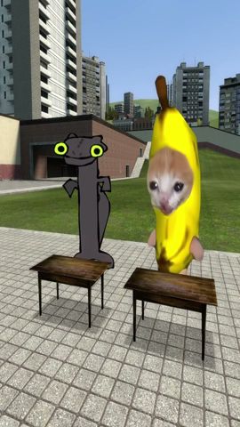 バナナ猫とドラゴン?🍌😸Toothless Dancing Meme#gmod #bananacat #shorts