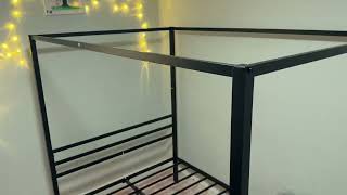 SHA CERLIN Canopy Bed Frame Full Size Mattress Foundation with Metal Slats Review