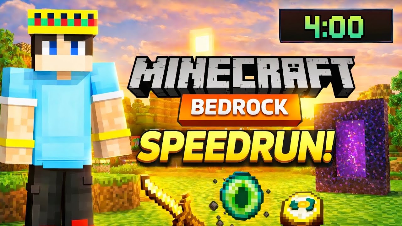 In just 4 Minutes Aur Minecraft Bedrock Khatam 💀 Minecraft bedrock speedrun in 4 minute 😱 (mobile)  