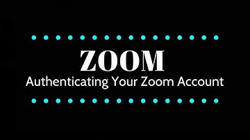 Authenticating Zoom Account