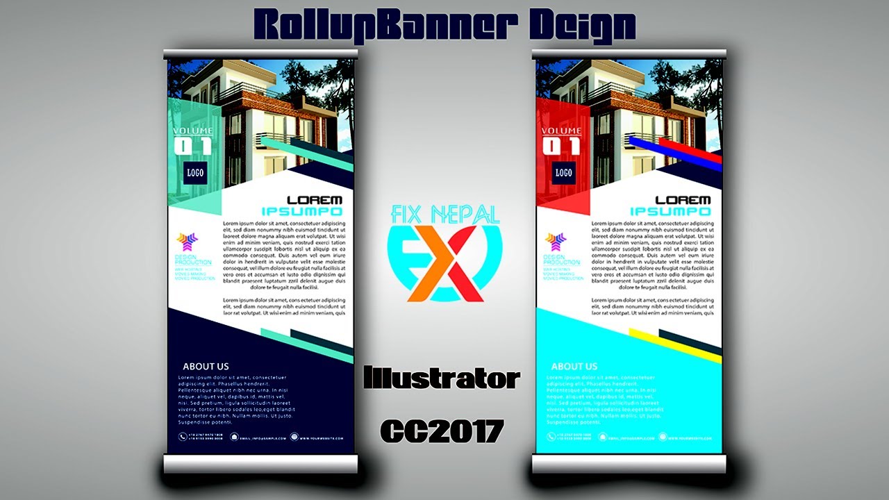 How To Design A Roll Up Banner In Adobe Illustrator Cc 2017 Youtube