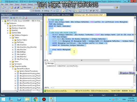11 CÂU 9 SQL SERVER HƯỚNG DẪN DÙNG BẢNG TẠM