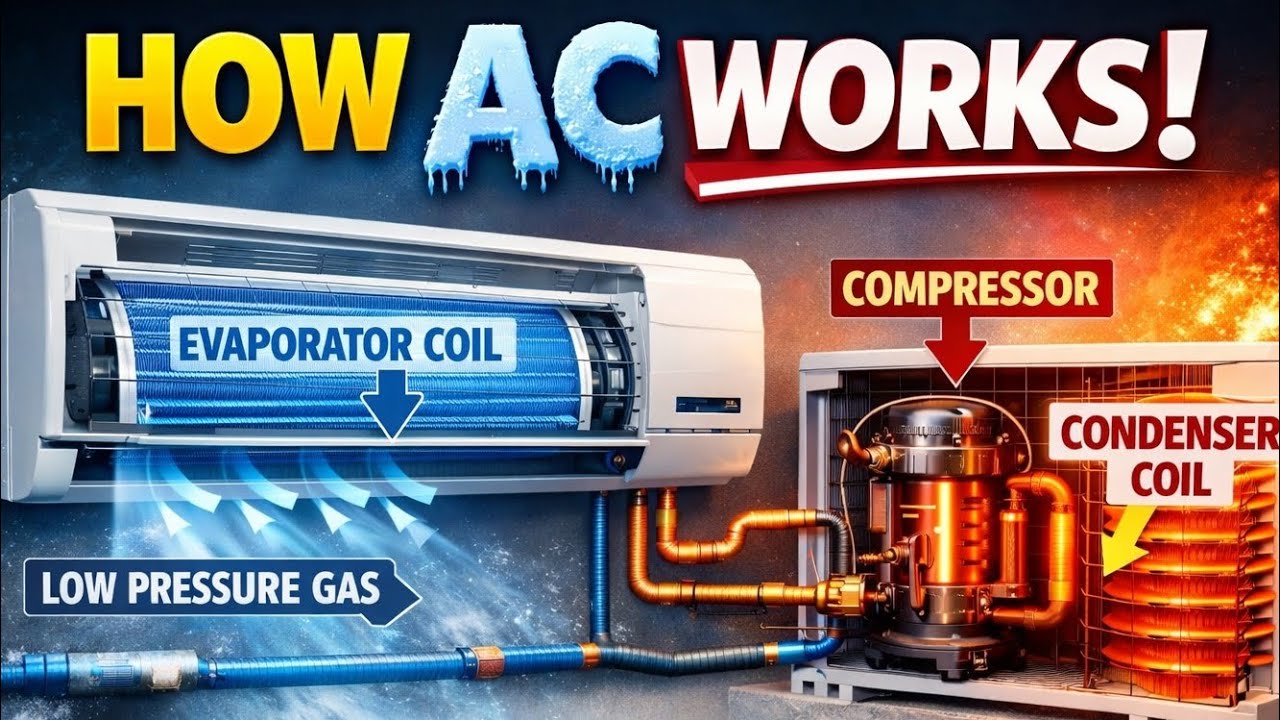 How AC Works? AC Working Principle Explained | Air Conditioner Complete ...