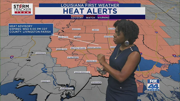 Wednesday Morning Forecast for Baton Rouge 8-20-25: Heat Advisory; PM Showers & T-storms