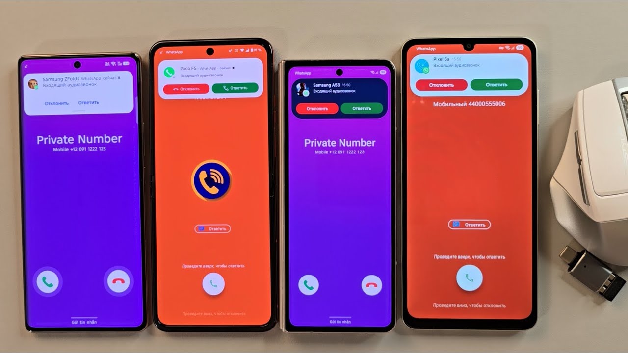 Incoming call Camon Tecno 30S Motorolla Razr50 Samsung ZFold4 Samsung A06 with mouse control