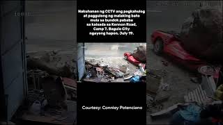 Nakuhanan ng CCTV ang pagkahulog at paggulong ng malaking bato mula sa bundok pababa sa kalsada