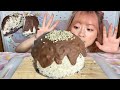 【ASMR】巨大アイスドームケーキ食べた Oreo cheesecake