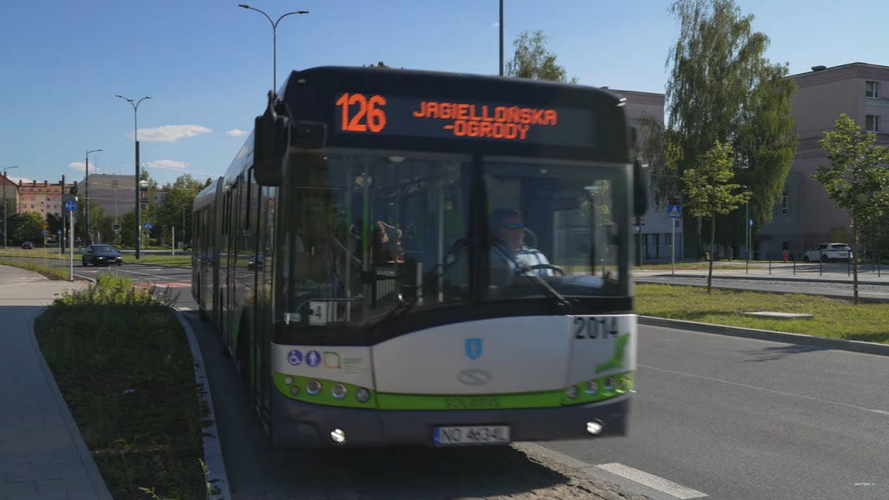 Poland, Olsztyn, bus 126 ride from Boenigka to Jagiellońska-Ogrody