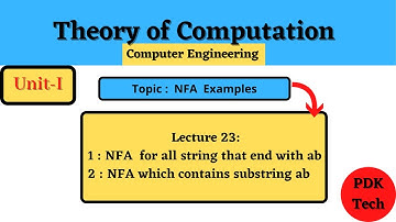 Lecture 23 : NFA for all strings that end with ab, substring ab
