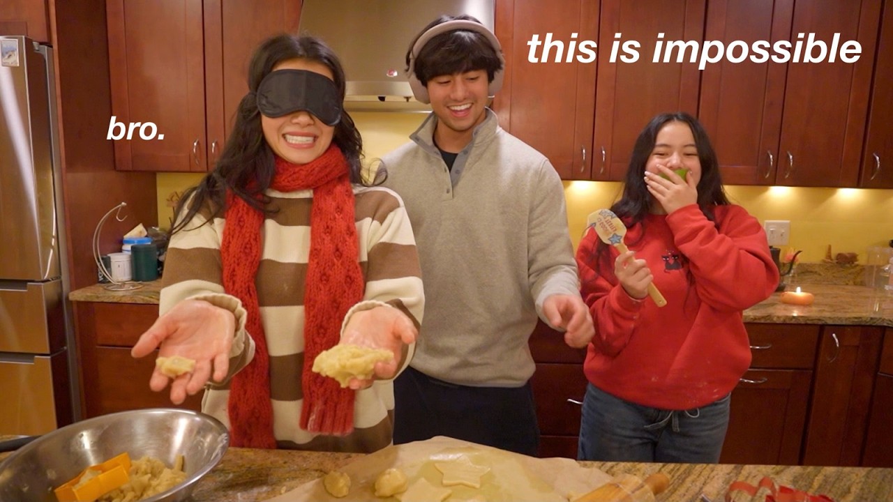 baking with my siblings while BLINDFOLDED... *gone wrong*