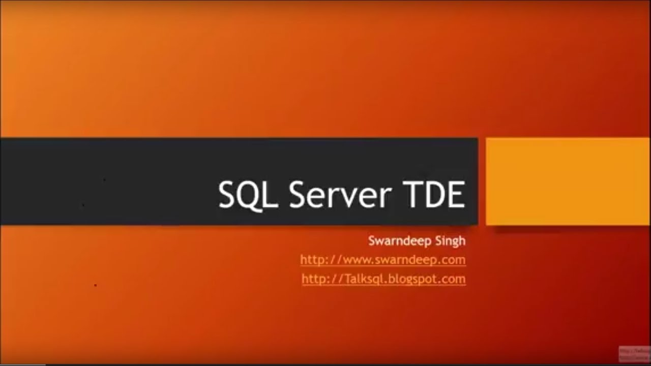 Transparent Data Encryption (SQL Server) - YouTube