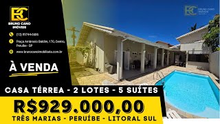 Casa Térrea - 2 Lotes - 5 Suítes - Peruíbe Sp Litoral Sul
