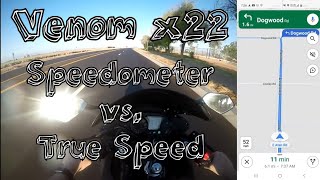 Venom X22 125cc Motorcycle Top Speed Speedometer & GPS Comparison / Amazon X-Pro